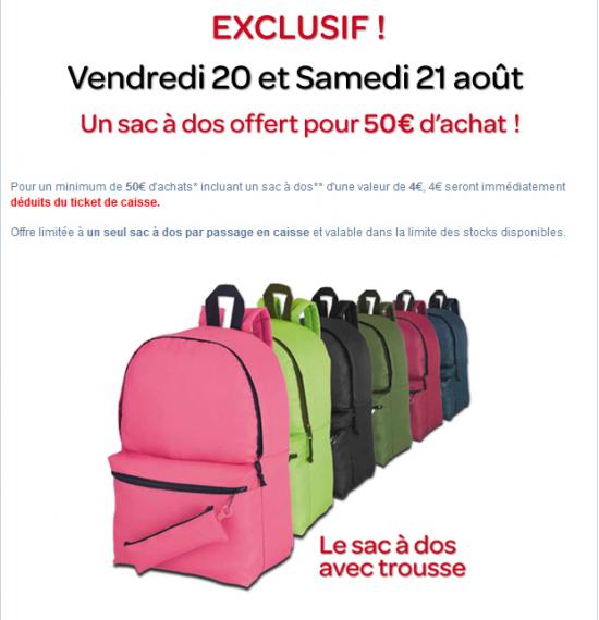 Urgent Carrefour Sac à Dos offert! Offre de remboursement